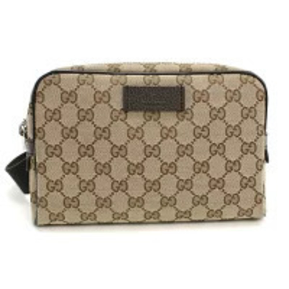 Gucci Body Crossbody Waist Bag GG Canvas Belt Beige Cream